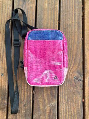 RAREFORM Sydney Sling Crossbody Bag Pink Upcycled Billboard One of a Kind